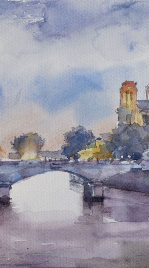 View of Notre-Dame,Paris by Goran Žigolić Watercolors