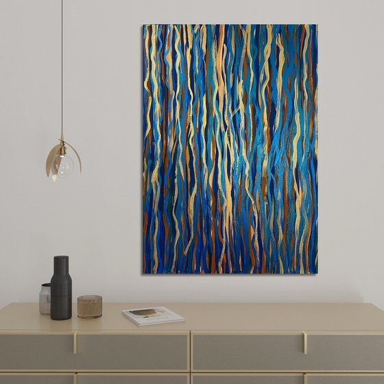 Hand-painted Blue Gold
