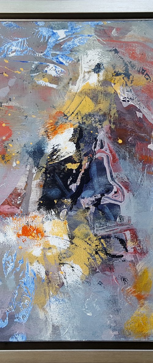 Soft Blue Fascinating Floral Colors Painting By O KLOSKA by Kloska Ovidiu