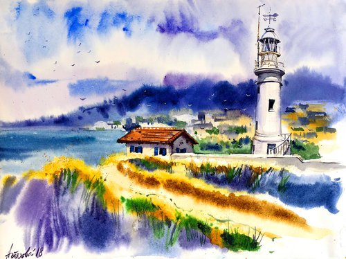 A Lighthouse from Paphos by Ksenia Astakhova