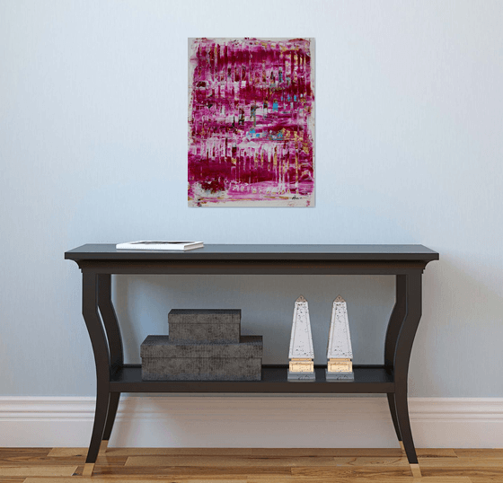 Dreams in pink | Abstract painting on paper