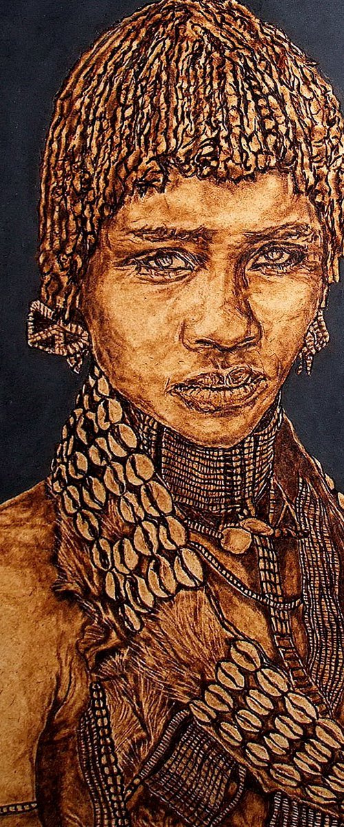 Hamar girl ( Ethiopia) by MILIS Pyrography