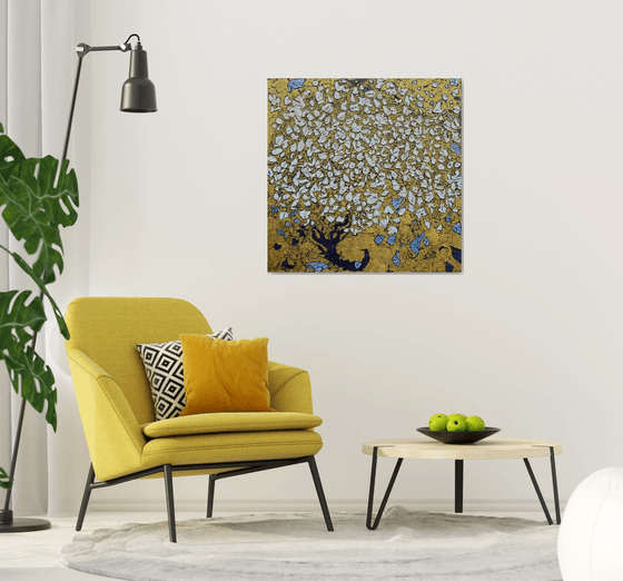 Gold Lanscape with Magnolia