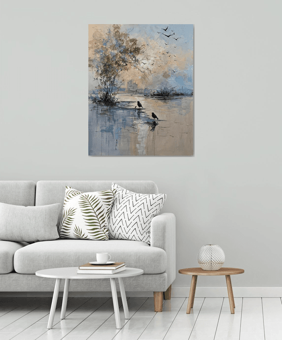 Quiet Waters. Morning Flight landscape.