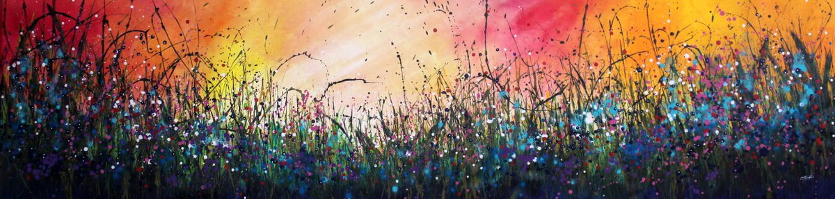 Welcome - Super sized original floral painting by Cecilia Frigati