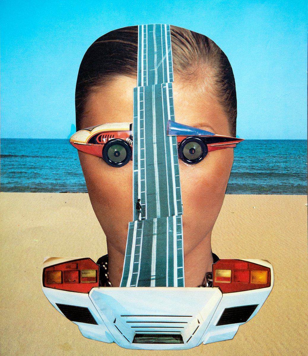 Abstract Collage By Pete Davies, 11 X 12", Beach Comb Over, Original Artwork