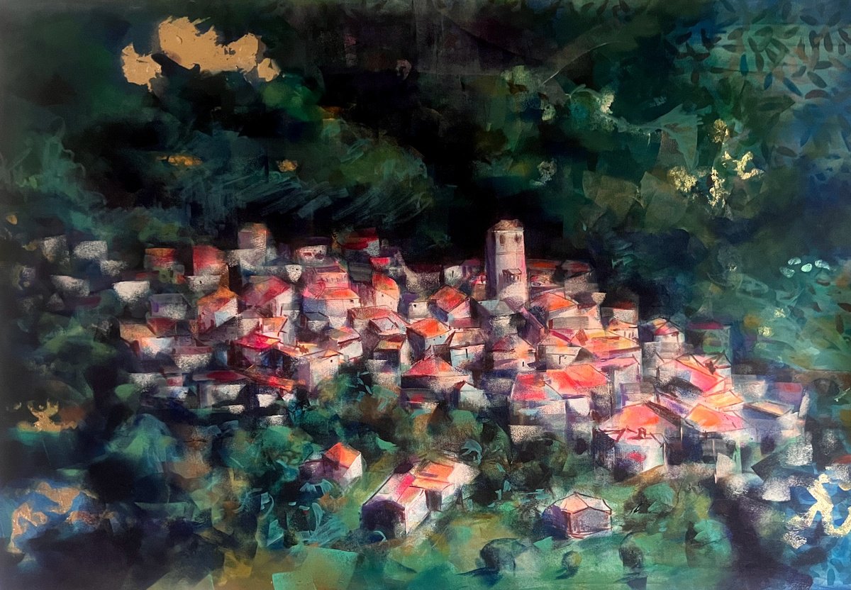 Expressive Portrait Acrylic Painting By Marina Del Pozo, 51 X 35", People, Original Artwork