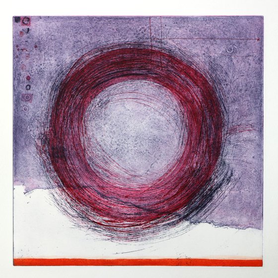 Heike Roesel "Loop" (colour composition 6) fine art etching in edition of 5
