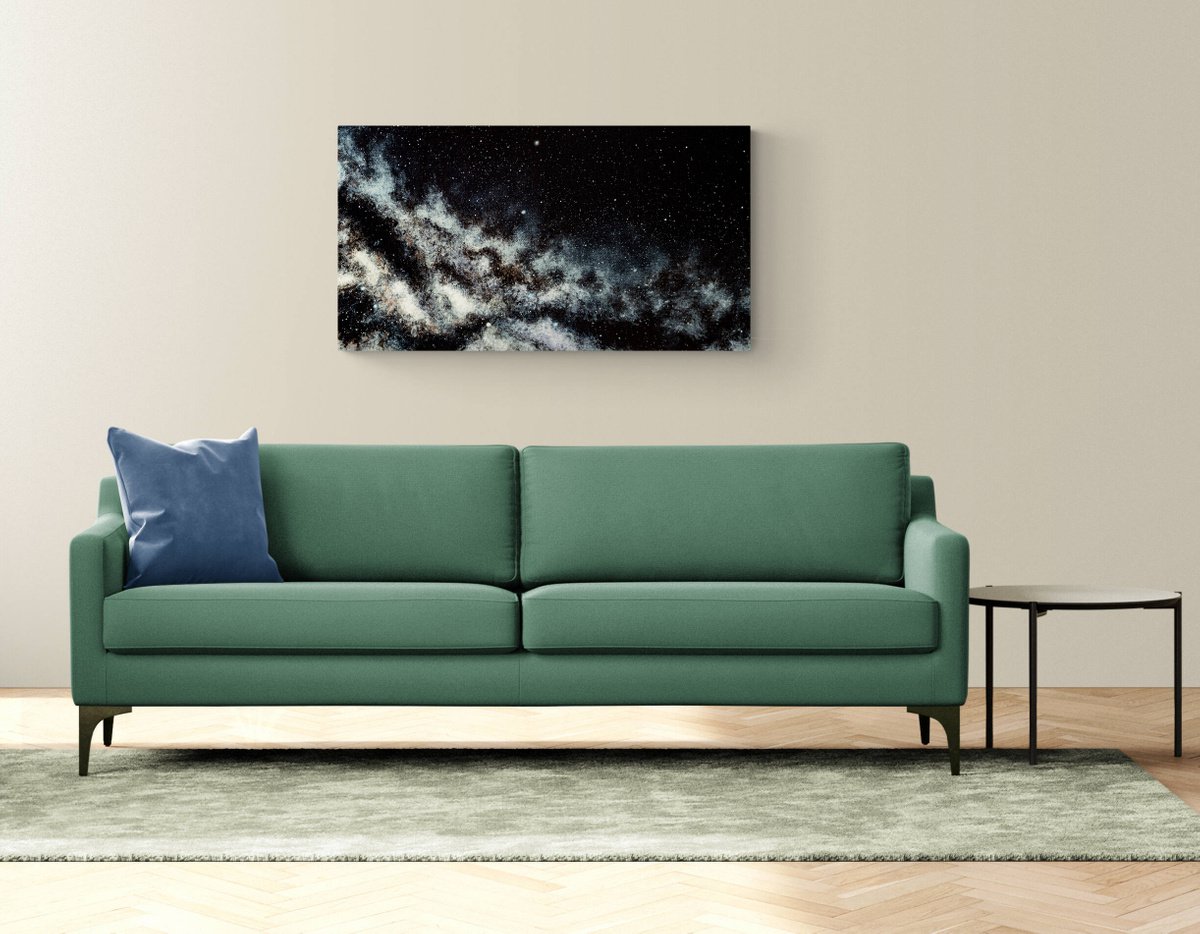 SKY WATERFALL - realistic clouds, dark sky, cloudscape, cosmos, Giclee print on canvas by Rimma Savina