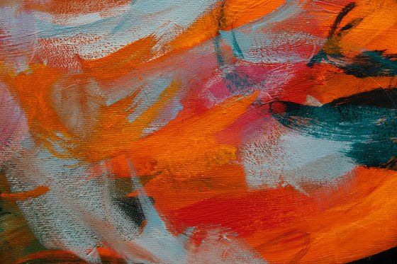 Orange Crush - Original bold abstract on canvas - Ready to hang
