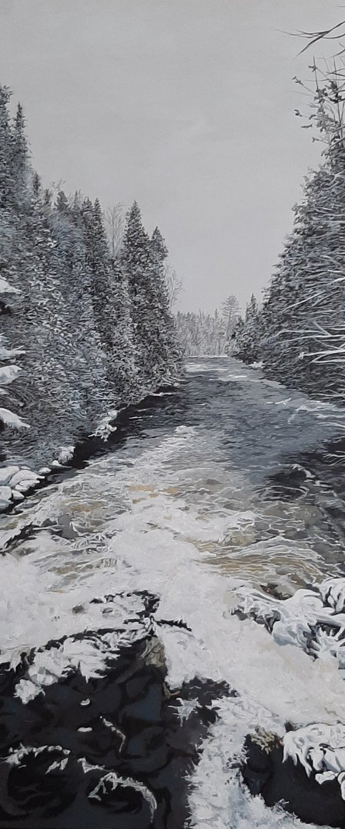 First Snowfall over the River by Anne Shaughnessy