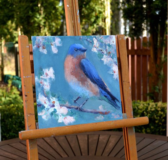 Bird on a flowering branch