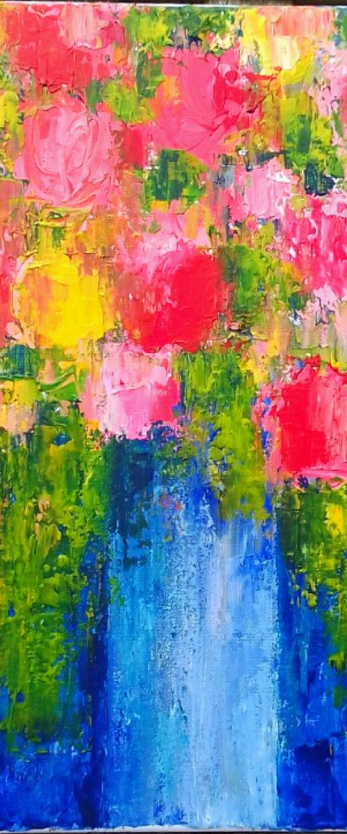 A Bouquet on Blue by Jan Rippingham