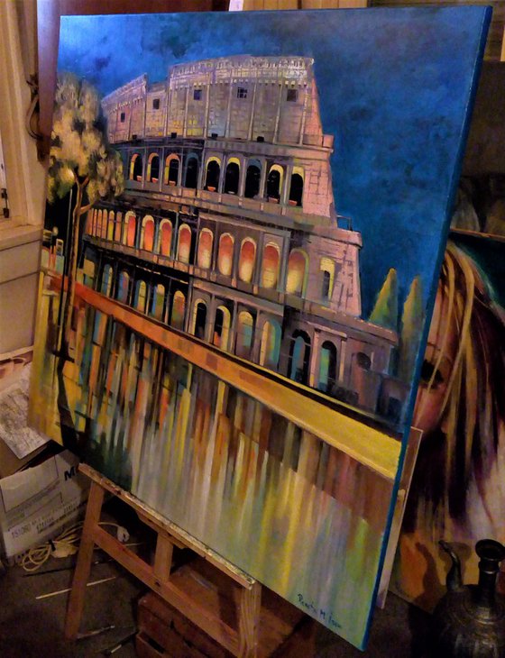 " Colosseum " - 100 x 100cm Original Oil Painting