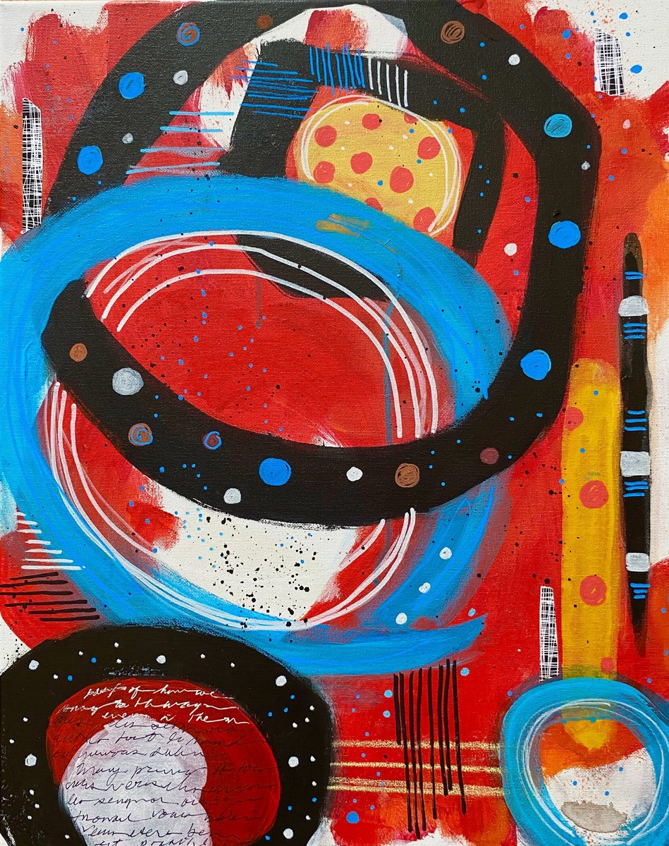 Abstract Painting By Kate Marion Lapierre, 16 X 20", This Must Be The Place, Original Artwork