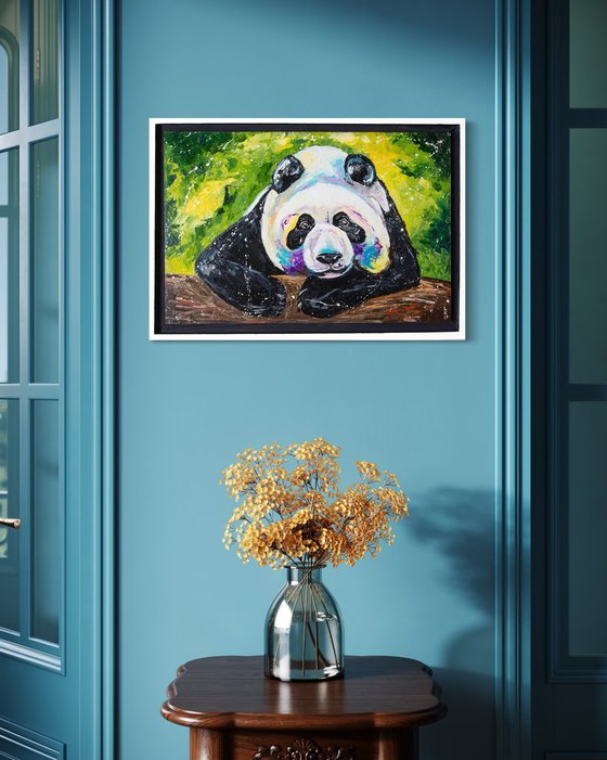 PANDA ( FRAMED 26''X19'' )