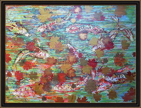 Koi Fish in a Slow Flowing