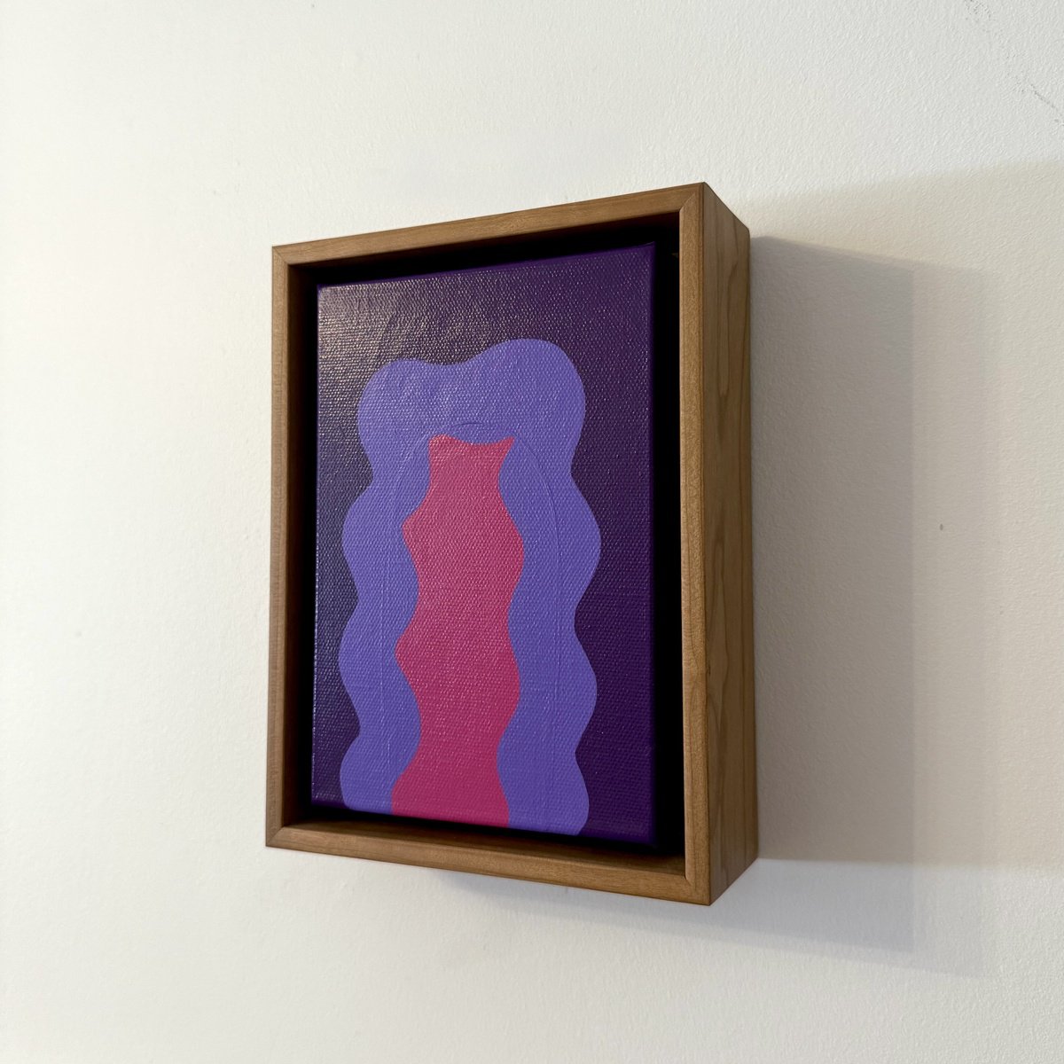 Organic Abstract Acrylic Painting By Shadia Sabagh, 6 X 8", Violet Mini, Original Artwork