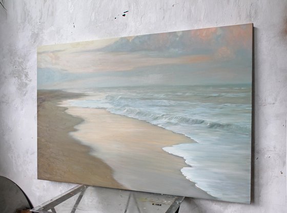 "Sea vibes 5" Blue beige landscape art