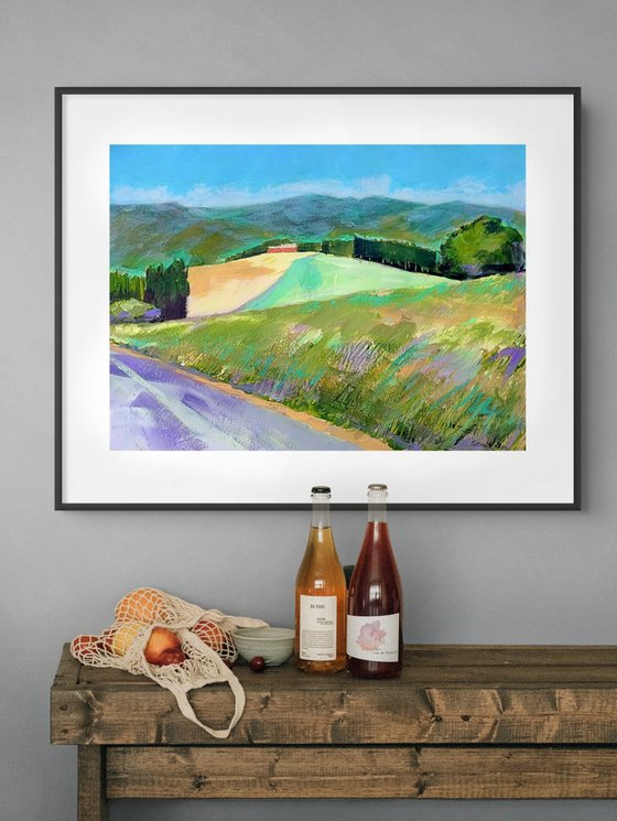 Mountainscape With Red Farm