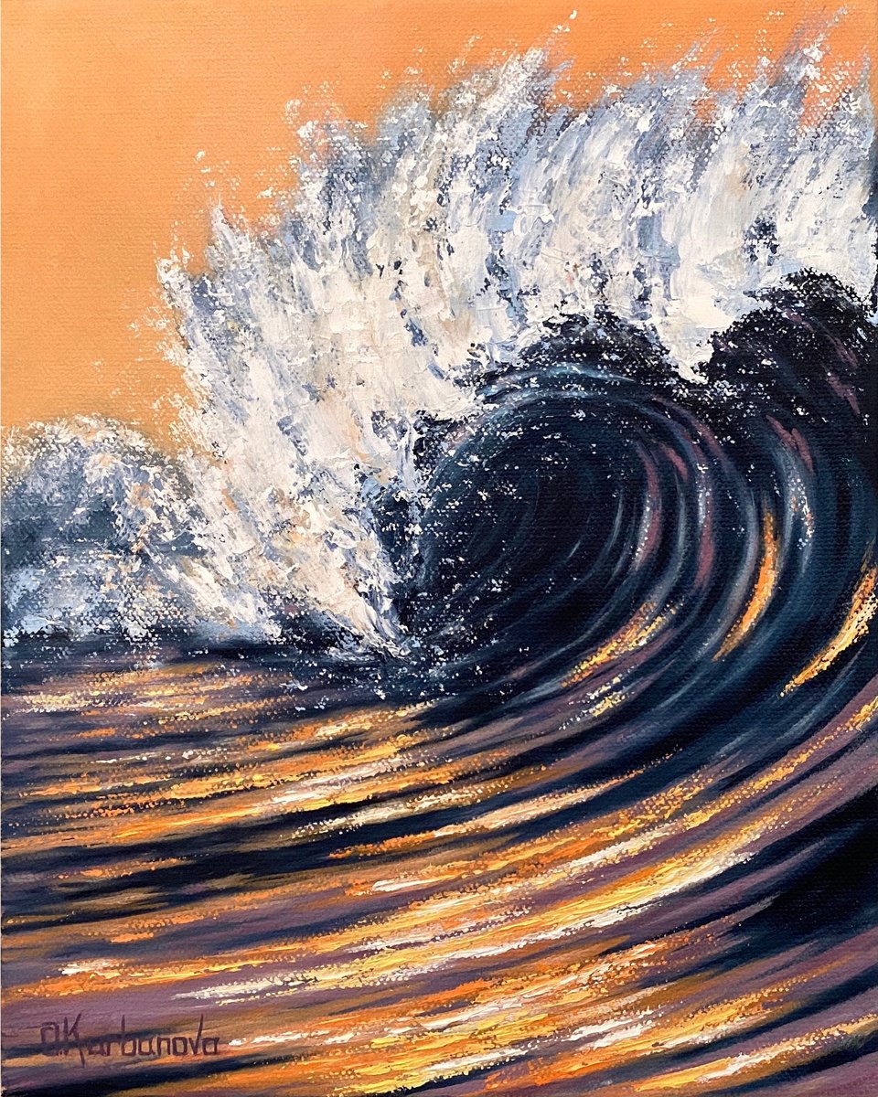 Photorealistic Oil Painting , Shining Sunset By Olga Kurbanova, 8 X 10, Artwork For Sale On Artfinder