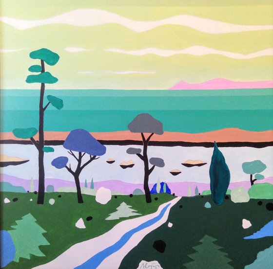 The marsh  (pop art, landscape)