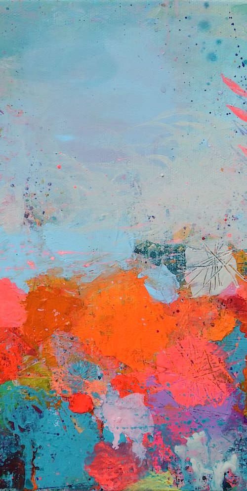 Orange Pink And Blue Winter by Sandy Dooley