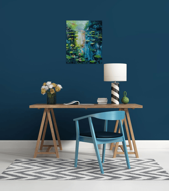 Monet Style Lily Pond Painting