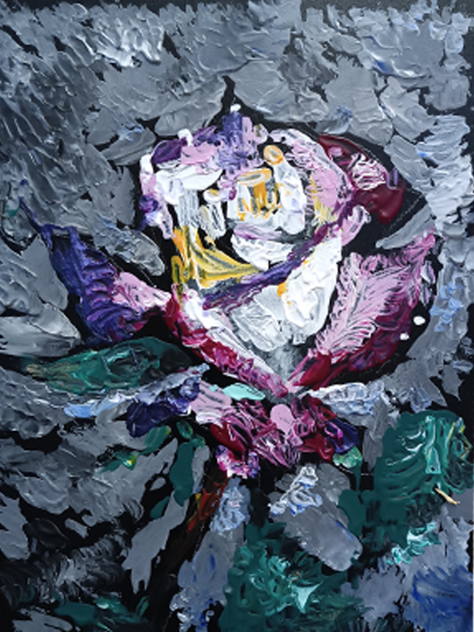 Impressionistic Botanical Acrylic Painting By Mykola Samoilenko, 6 X 8", For You, Original Artwork