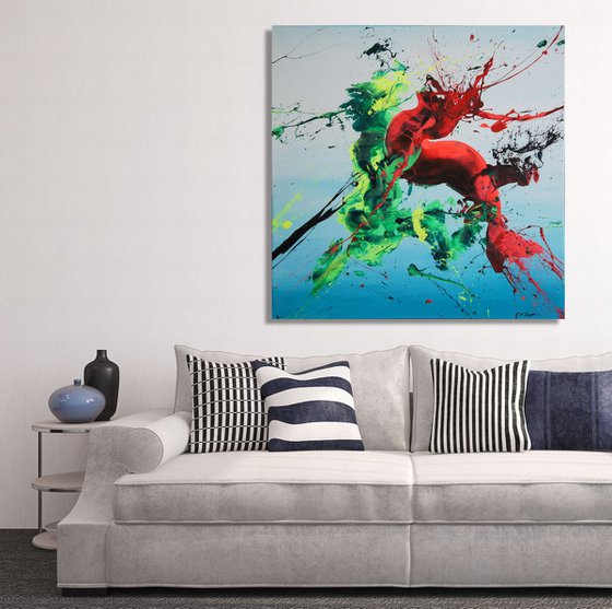 Rushing To Mermaid's Rescue (Spirits Of Skies 064026) - 80 x 80 cm - XL (32 x 32 inches)