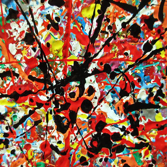 FULL OF LIFE, POLLOCK MODE, XL,  framed