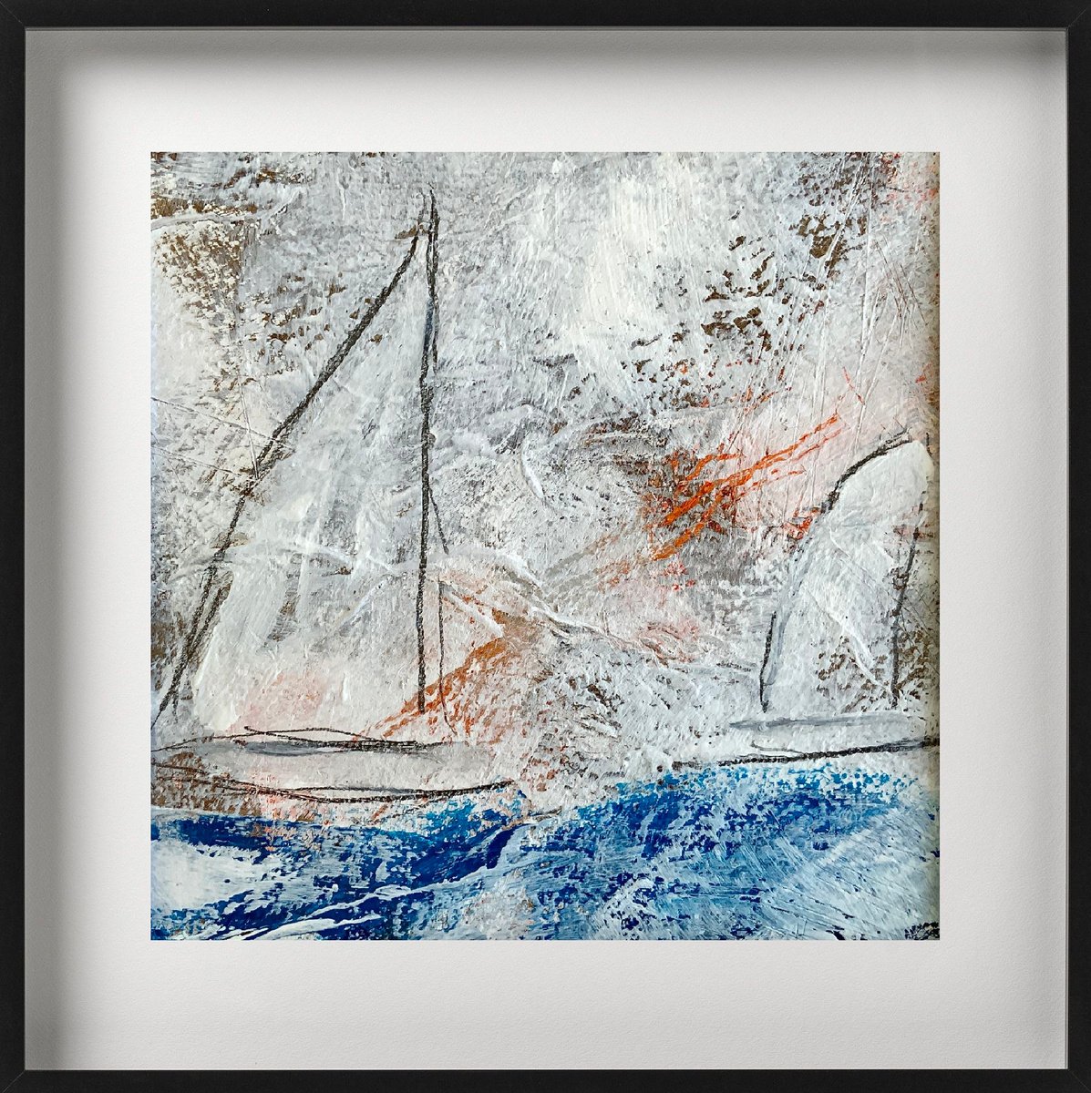 Abstraction No. 1322 -1 sailingboats by Anita Kaufmann