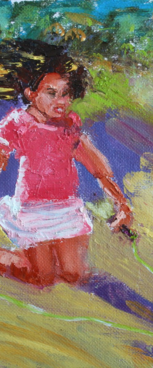 Jump rope...  SUMMER FUN III /  ORIGINAL PAINTING by Salana Art