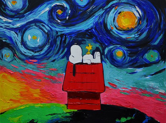 Snoopy oil painting