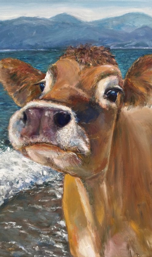 Cow At The Sea by Jura Kuba Art