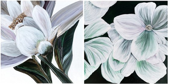 Set diptych Magnolia Petals