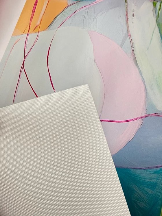 Сolorful circles with pink and aquamarine