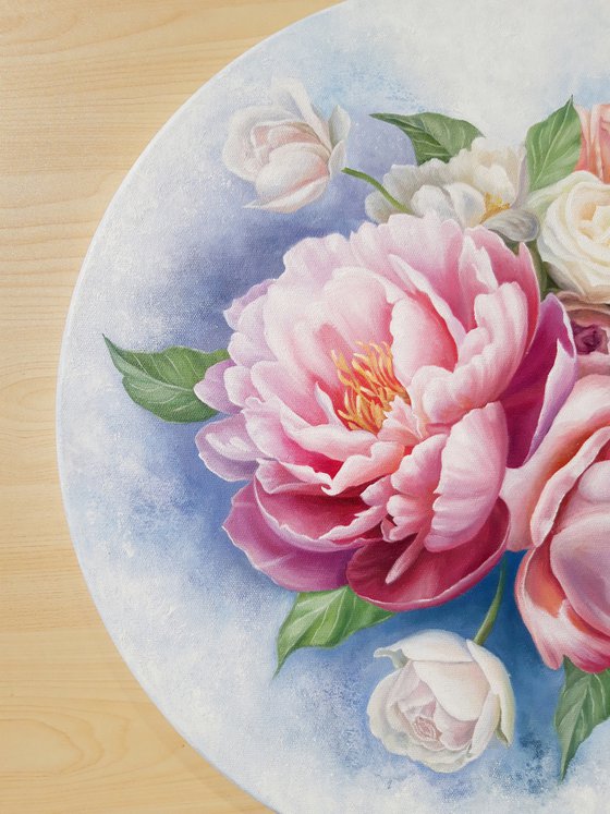 "Inspiration", peonies painting