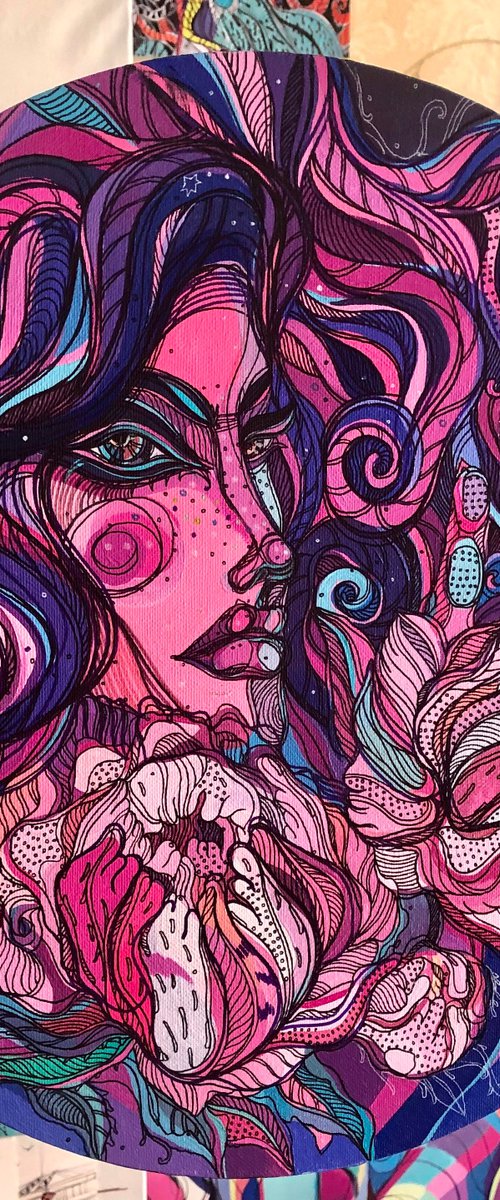 Peony Flower Girl by Maria Susarenko