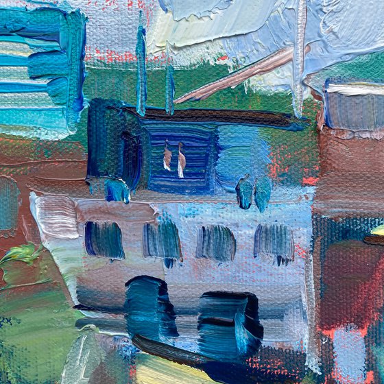 Summer Harbor — Original Oil Painting