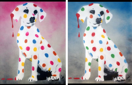 His & her Damien's dotty, spotty, puppy dawgs (on The Daily Telegraph).
