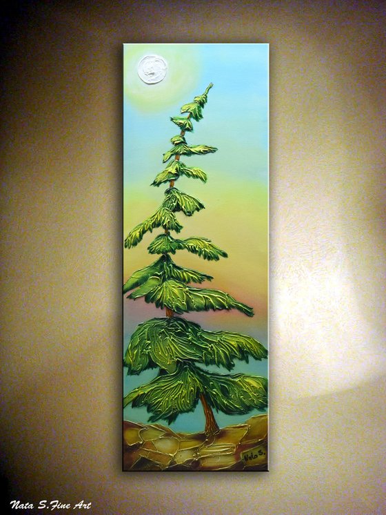 "Alone...."  Pine Tree Painting