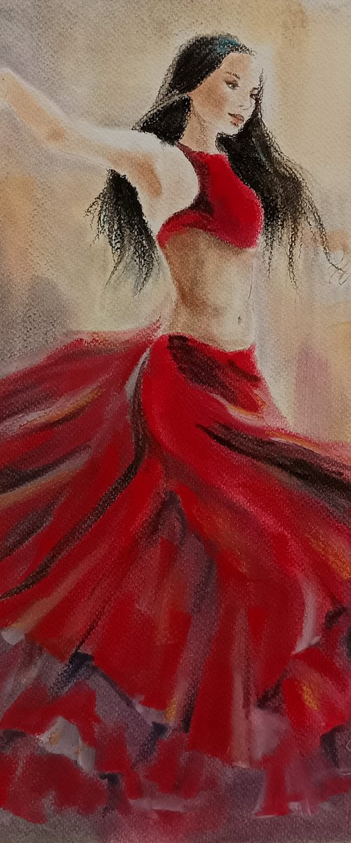 Dancer in a red dress by Susana Zarate