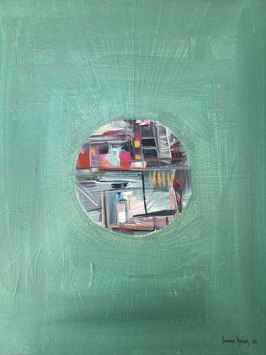 Abstract Acrylic Painting By Samah Kthar, 16 X 20", Imperial, Original Artwork