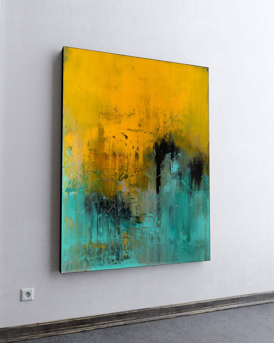 Organic Abstract Acrylic Painting By Nemanja Nikolic, 36 X 48", Under This Sky, Original Artwork