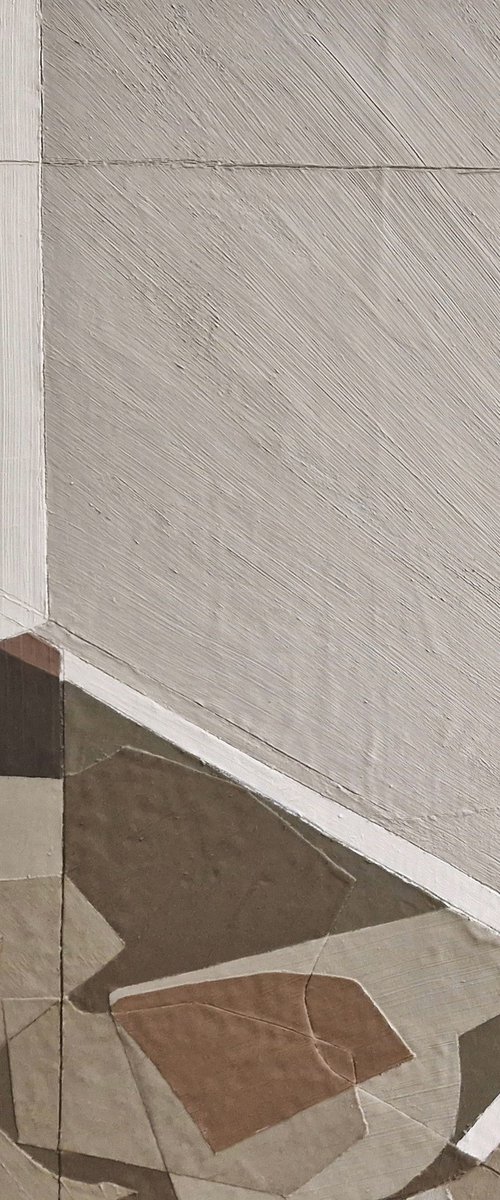 "Bella 3" Geometric brown beige art by Marine Boiko