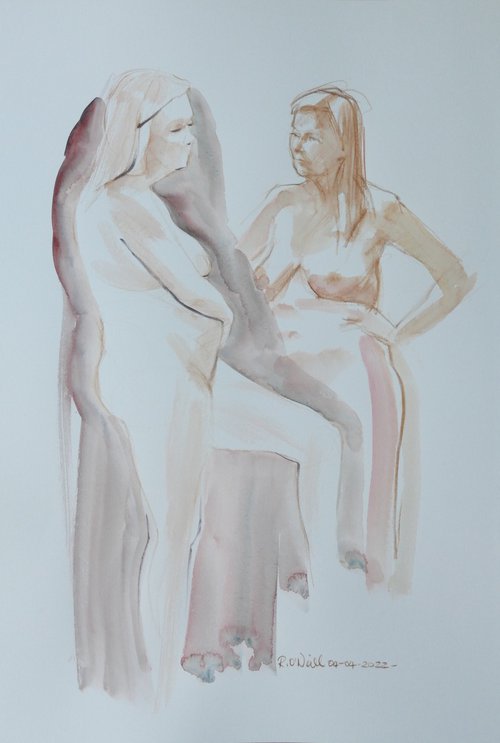 Standing female nude 2 poses by Rory O’Neill