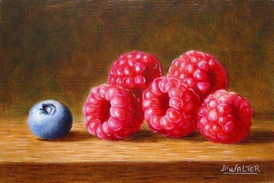 Raspberries and blueberry