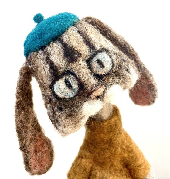 Cat MAGGIE, felted wool