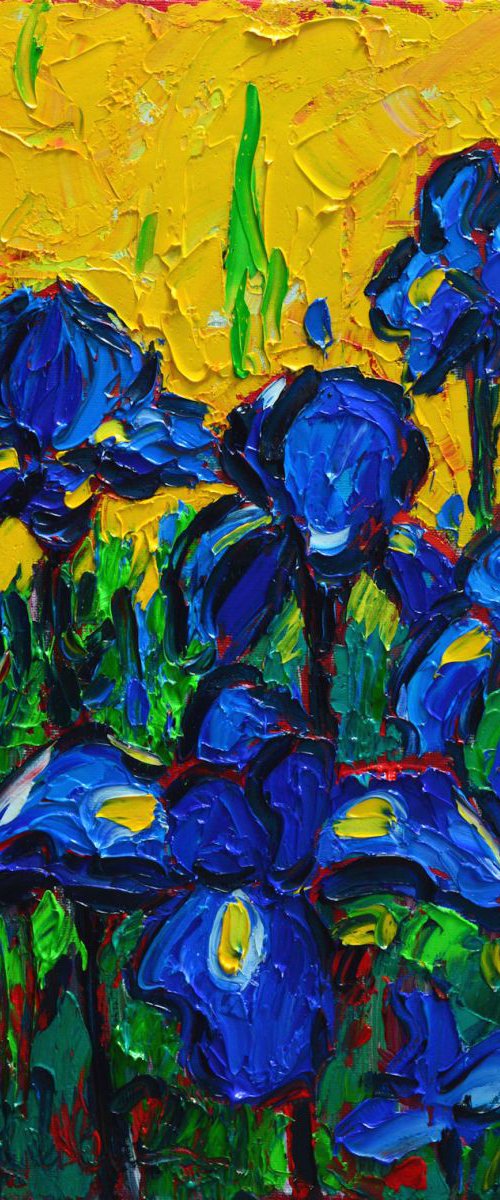 WILD BLUE IRISES IN SUNLIGHT by ANA MARIA EDULESCU